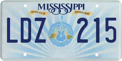 MS license plate LDZ215