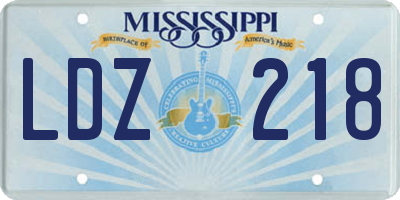 MS license plate LDZ218