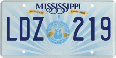 MS license plate LDZ219