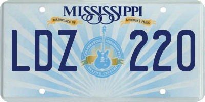 MS license plate LDZ220