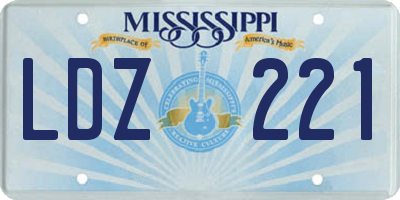 MS license plate LDZ221