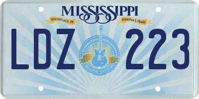 MS license plate LDZ223