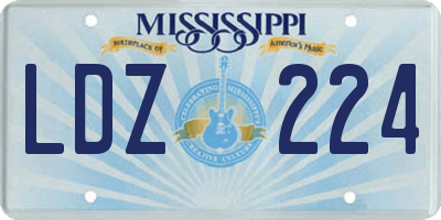 MS license plate LDZ224