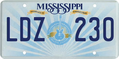 MS license plate LDZ230