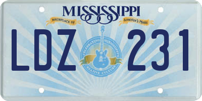 MS license plate LDZ231