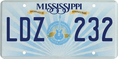 MS license plate LDZ232