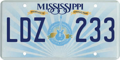 MS license plate LDZ233