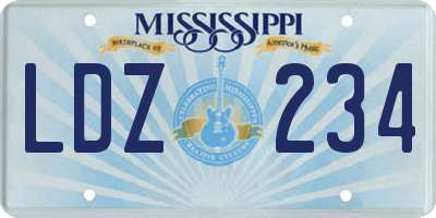 MS license plate LDZ234