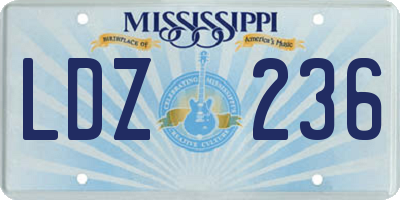 MS license plate LDZ236