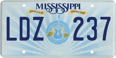MS license plate LDZ237