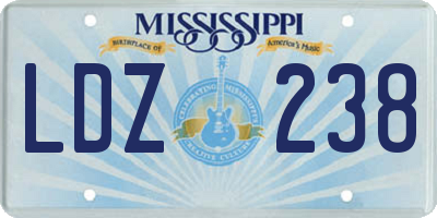 MS license plate LDZ238