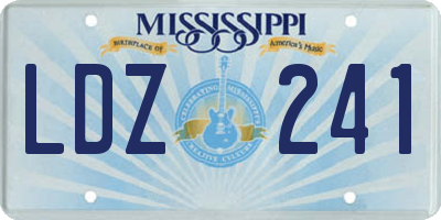 MS license plate LDZ241