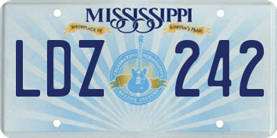 MS license plate LDZ242