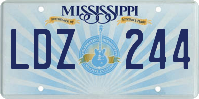 MS license plate LDZ244