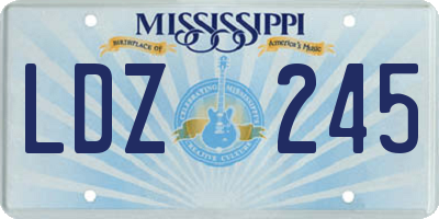 MS license plate LDZ245