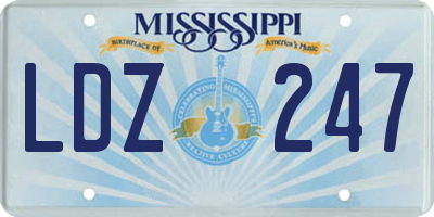 MS license plate LDZ247