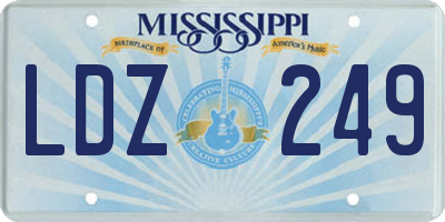 MS license plate LDZ249