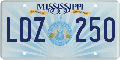 MS license plate LDZ250