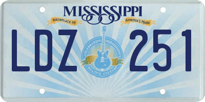 MS license plate LDZ251