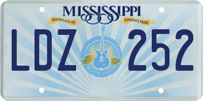 MS license plate LDZ252