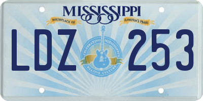 MS license plate LDZ253