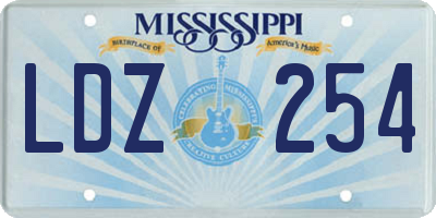 MS license plate LDZ254