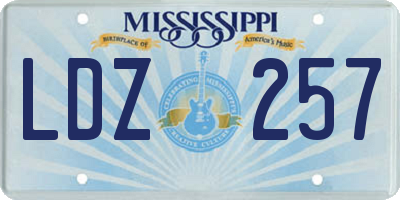 MS license plate LDZ257