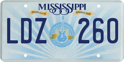 MS license plate LDZ260