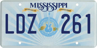 MS license plate LDZ261