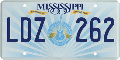 MS license plate LDZ262