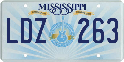 MS license plate LDZ263