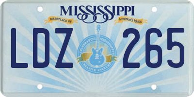 MS license plate LDZ265