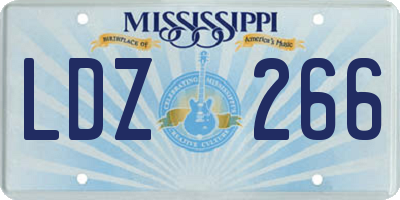 MS license plate LDZ266