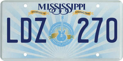 MS license plate LDZ270