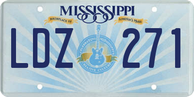 MS license plate LDZ271