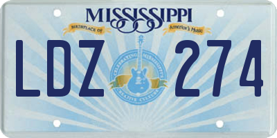 MS license plate LDZ274