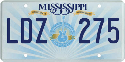 MS license plate LDZ275
