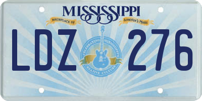 MS license plate LDZ276