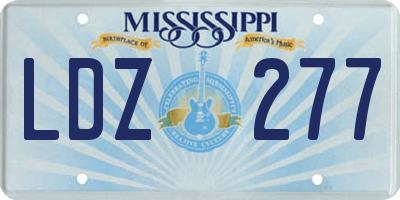 MS license plate LDZ277
