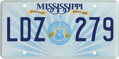 MS license plate LDZ279