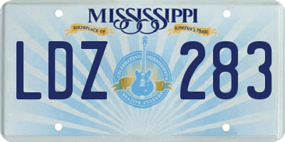 MS license plate LDZ283