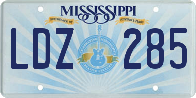 MS license plate LDZ285