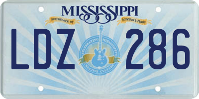 MS license plate LDZ286