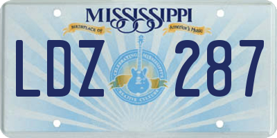 MS license plate LDZ287