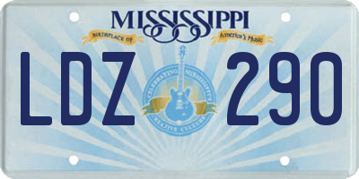 MS license plate LDZ290