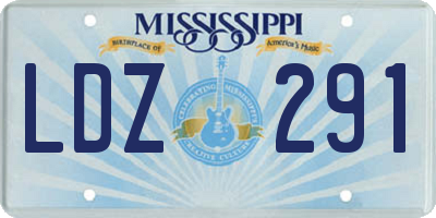 MS license plate LDZ291