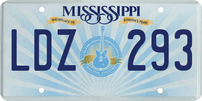 MS license plate LDZ293
