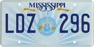 MS license plate LDZ296