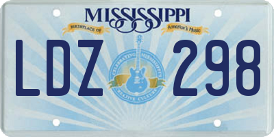 MS license plate LDZ298