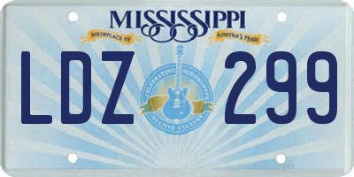 MS license plate LDZ299